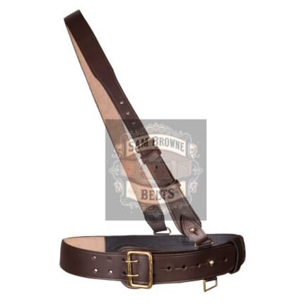 Brown With Gold Accessories Sam Browne Kilt Belt