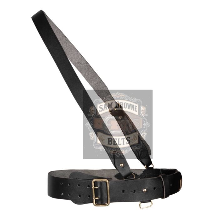 Black With Gold Sam Browne Kilt Belt
